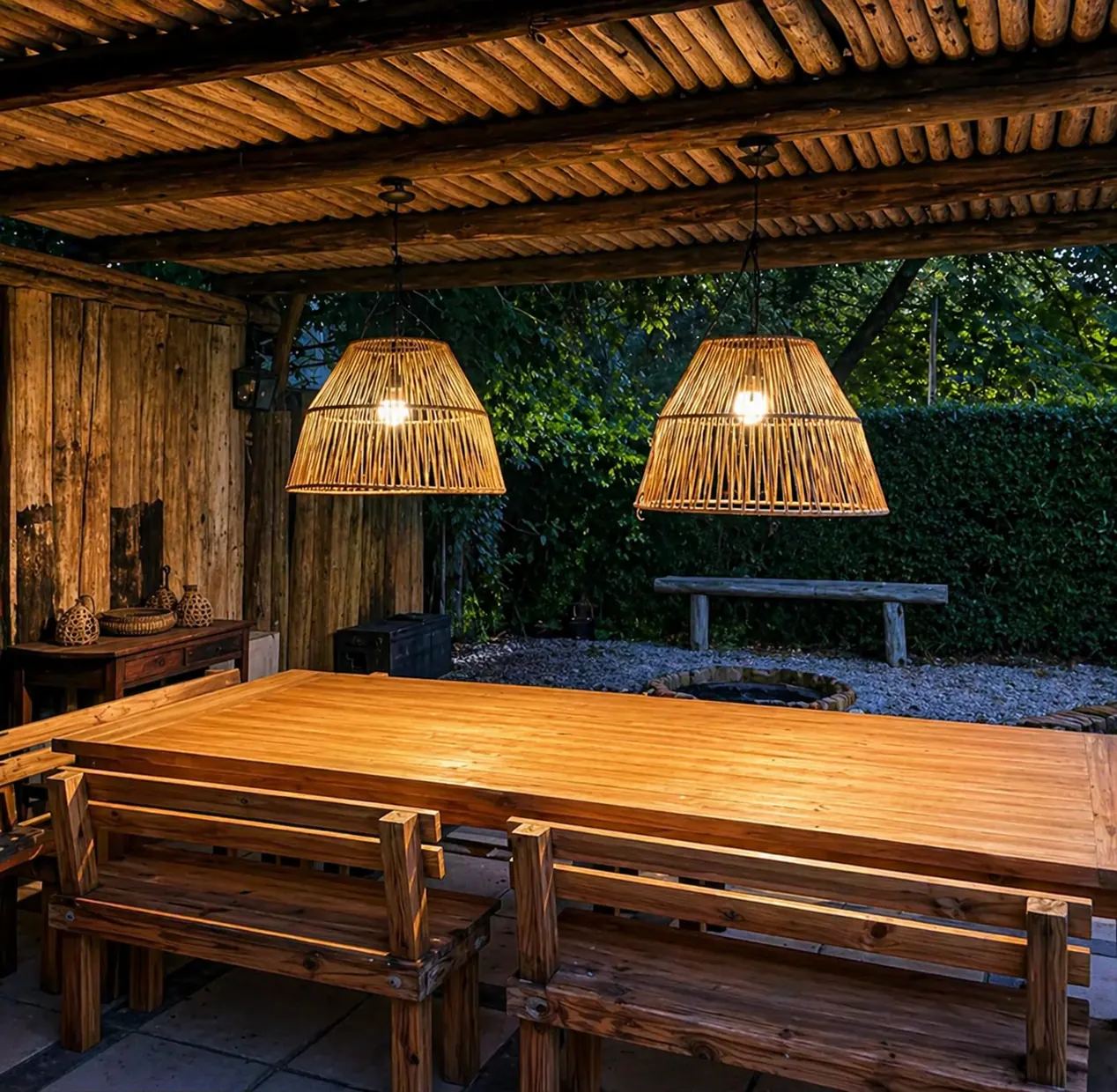 Juego de exterior con mesa de Quebracho macizo y sillas — Creamos Para Encantar